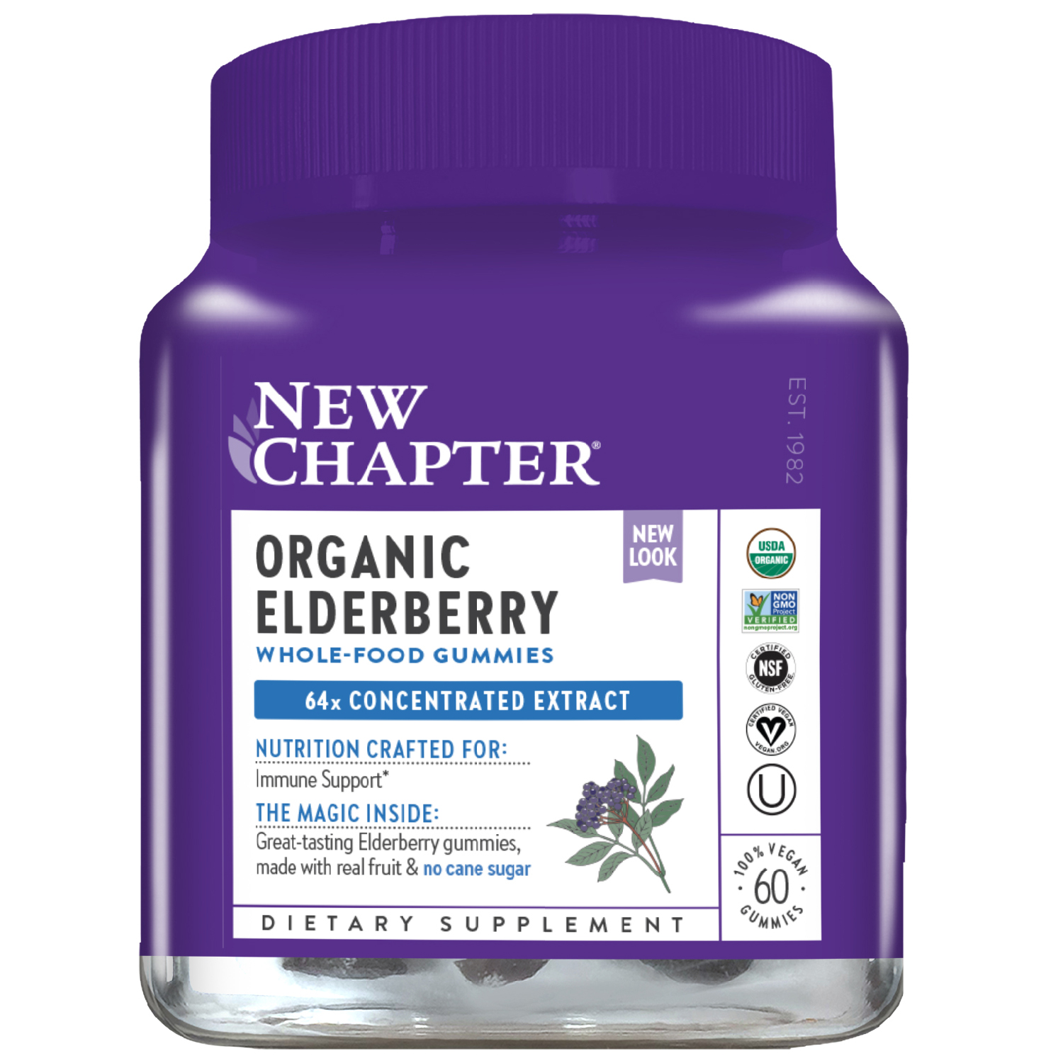 (image for) Organic Elderberry Whole Food Gummy 60 Count