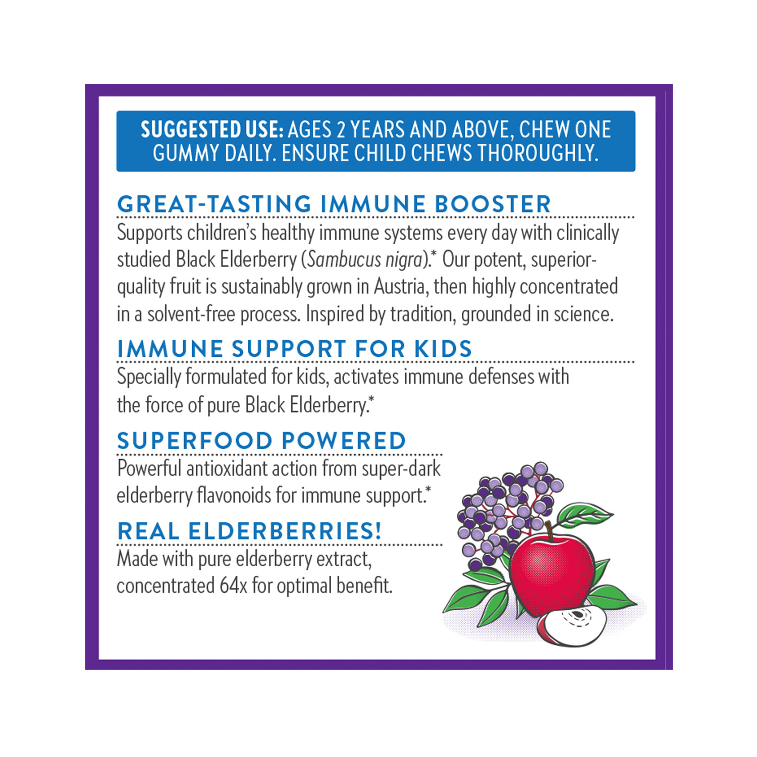 (image for) Organic Elderberry Kid Gummy 30 Count